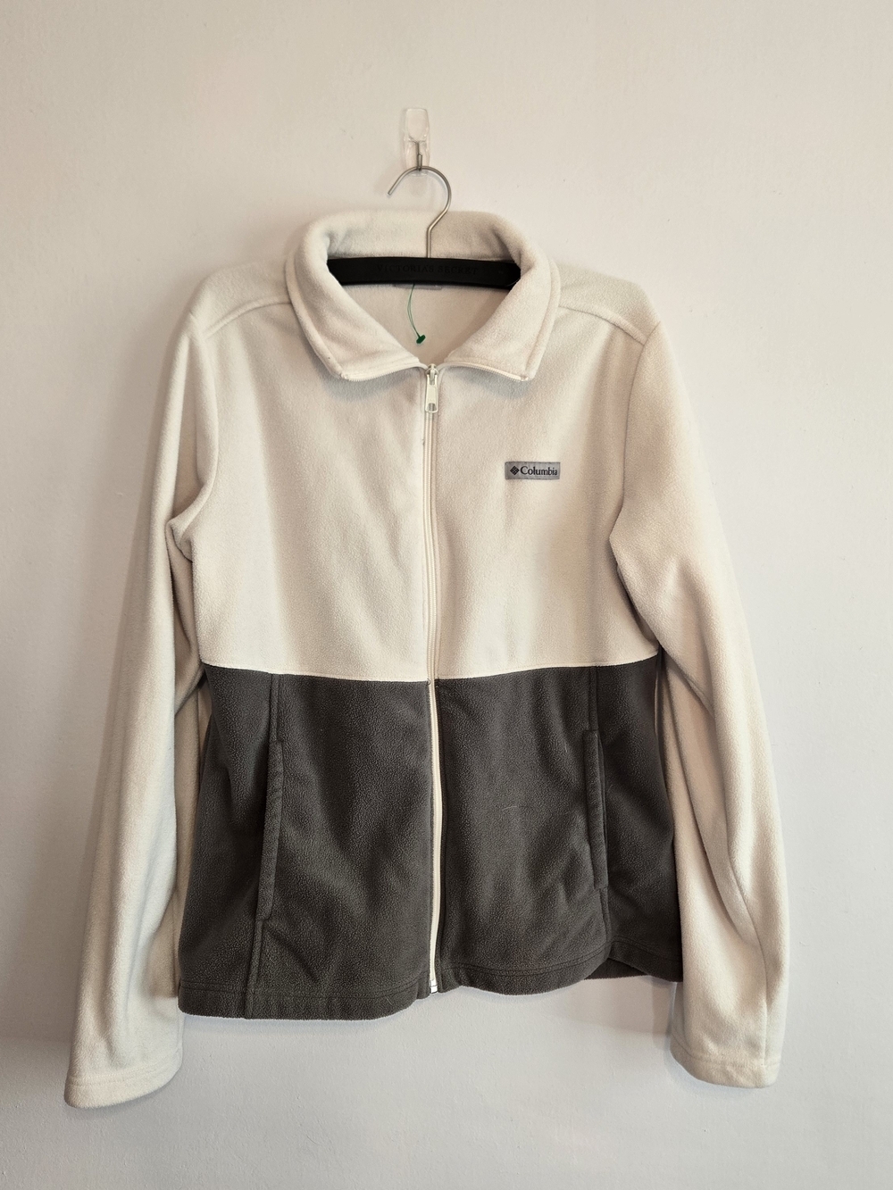 Columbia Two-Tone Fleece Jacket - Cream & Dark Gray